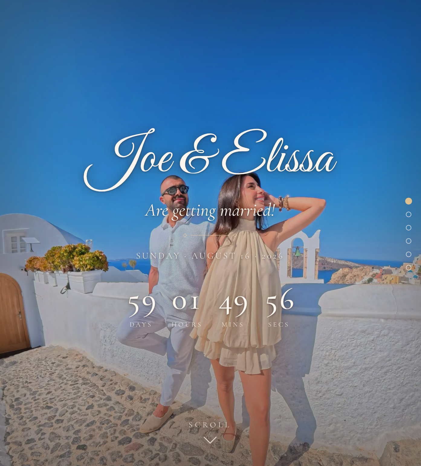 A couple whose wedding details live on one custom invitation website